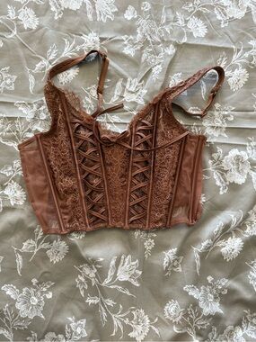 Victoria's Secret Chocolate Brown Lace Corset Bralette
